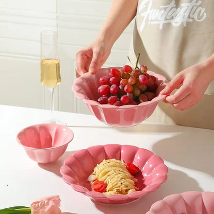 Vintage Pink Scalloped Bowls