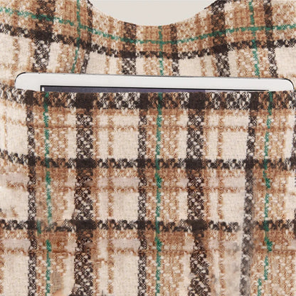 Brown Plaid Tote Bag