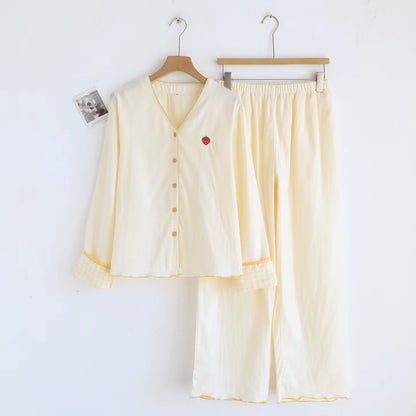 Strawberry Gingham Pyjama Set Creative Femininity