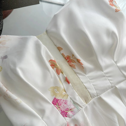 Floral Silk Asymmetrical Cami Top