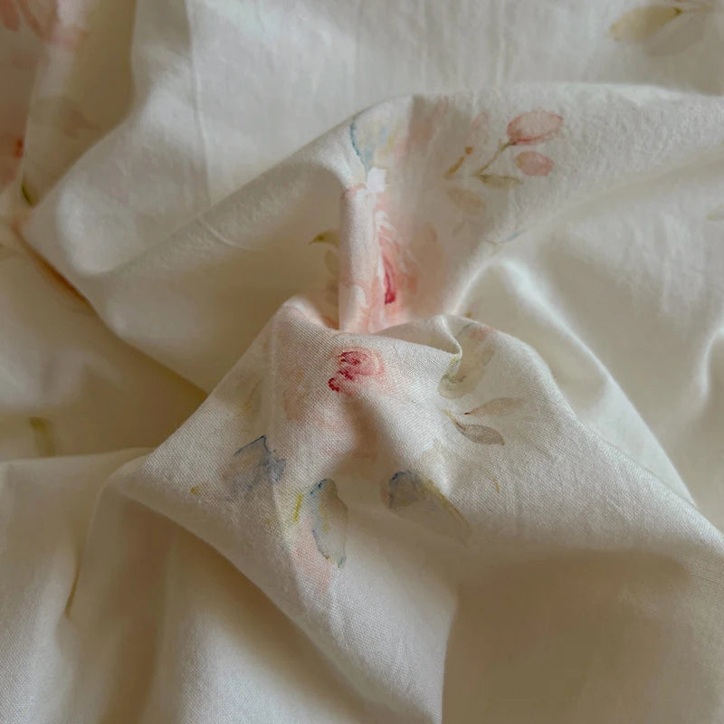 Floral Lace Trim Cotton Bedding Set Creative Femininity