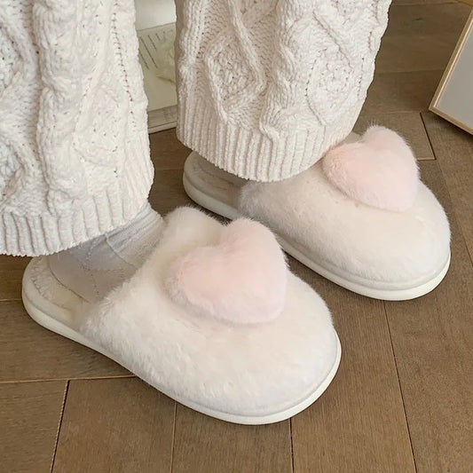 Pink Love Heart Slippers