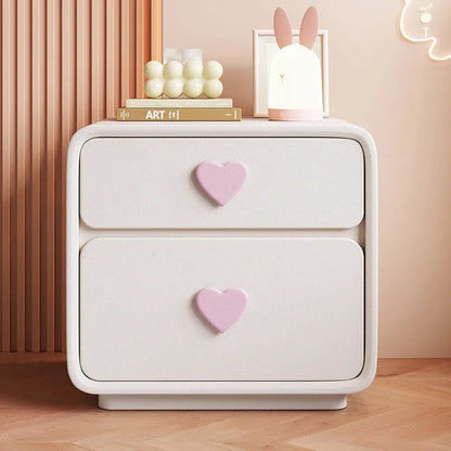 Pink Heart Bedside Table Creative Femininity