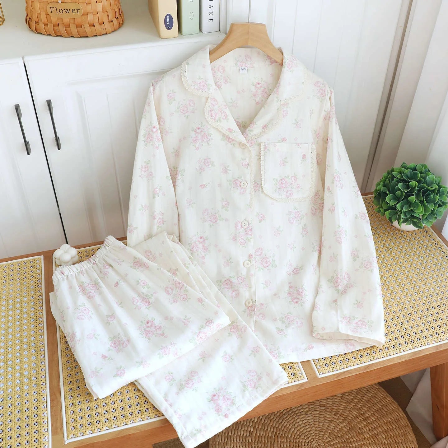 Summer 100% Cotton Women's Pajamas 2026 New Spring Female Sleepwear 2 Piece Set Nightwear Lady Pyjamas Loungewear for women Creative Femininity