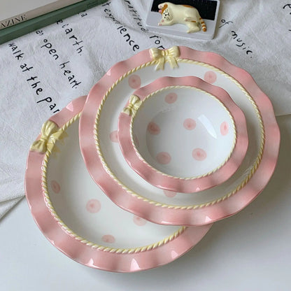 Pink & Blue Rococo Dinner Plates