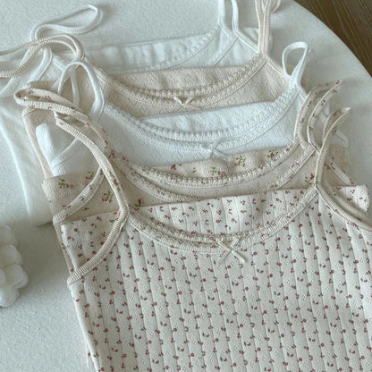 cotton pointelle floral cami pyjama top 