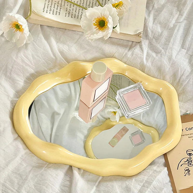 small wavy vanity mirror 