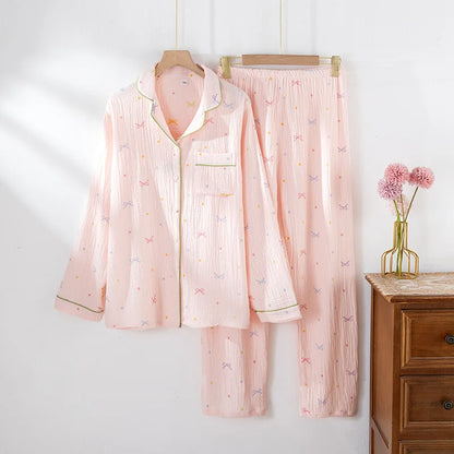Cotton Crepe Coquette Bow Pjs