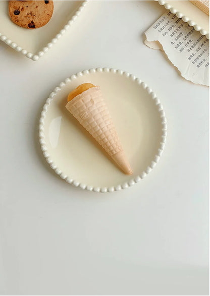 Cream Heart Shape Ceramic Plates