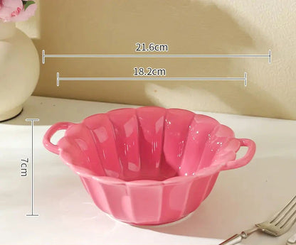 Vintage Pink Scalloped Bowls