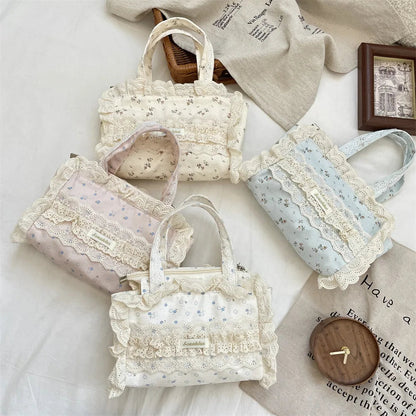 Vintage Lace Ruffle Mini Handbag Creative Femininity