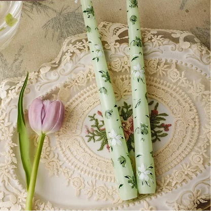 Hand Painted Floral Taper Candles