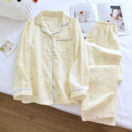 Buttercup Cherry Pjs With Blue Pipping 