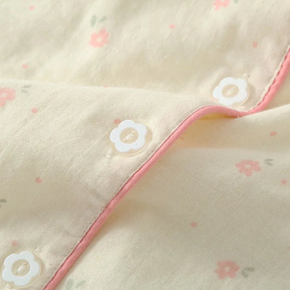 Cream & Pink Floral Cotton Pjs