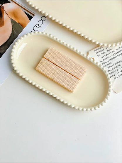 Cream Heart Shape Ceramic Plates