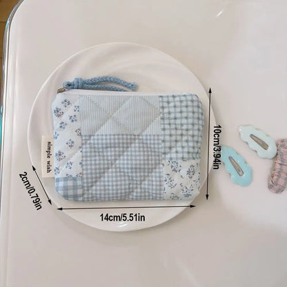 Summer Floral Quilted Makeup Pouch