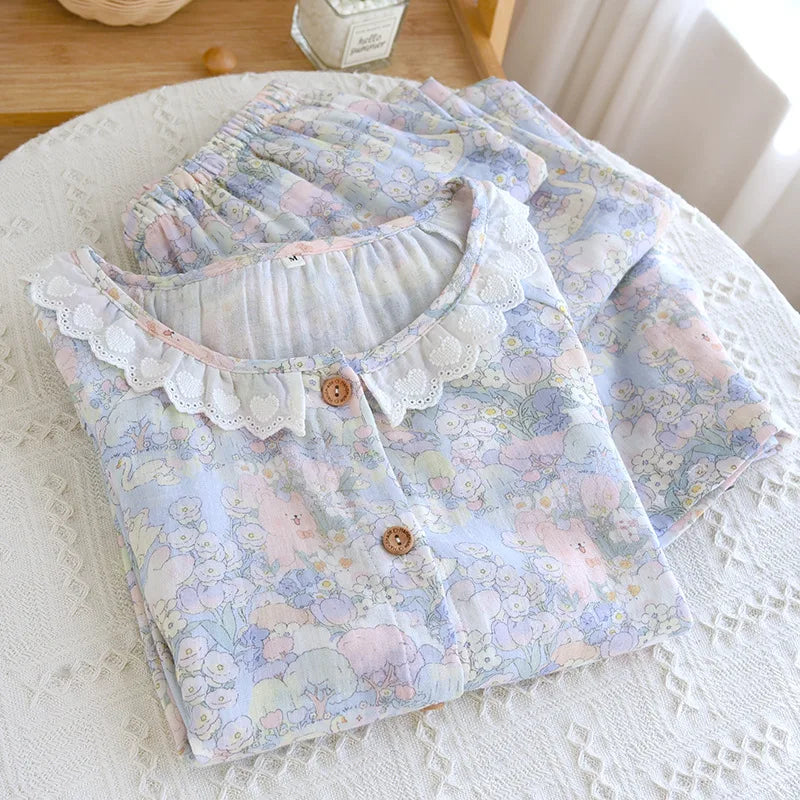 Coquette Lace Ruffle Pyjamas