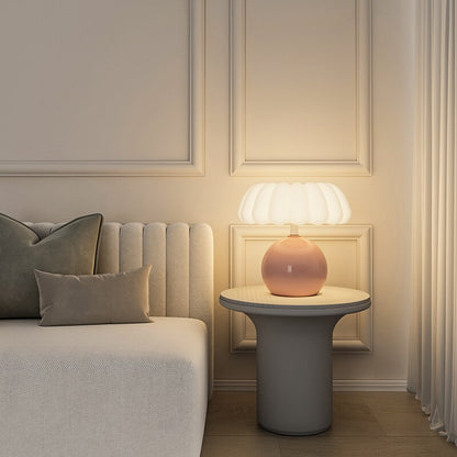 Cream & Pink Mushroom Lamp