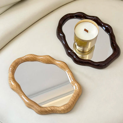 Irregular Wooden Vanity Mirror