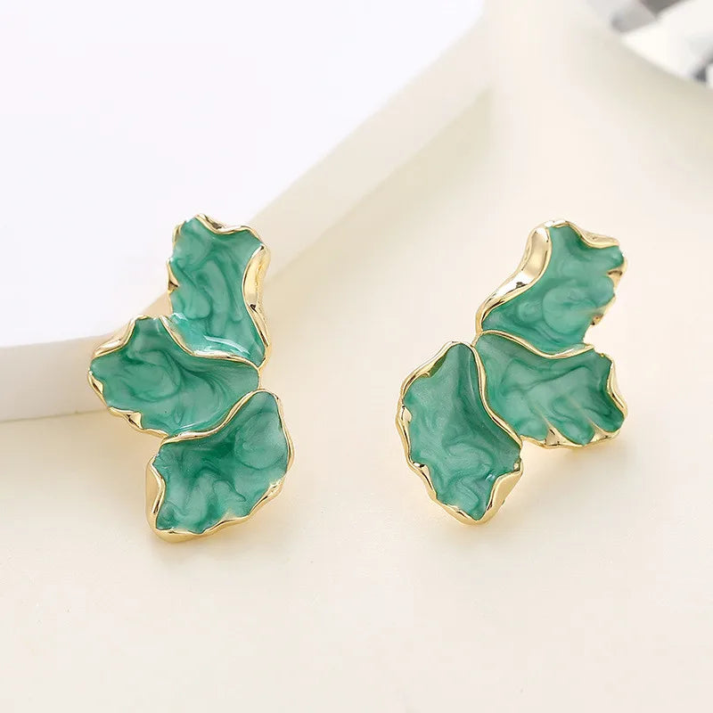 colourful flower shape earrings 