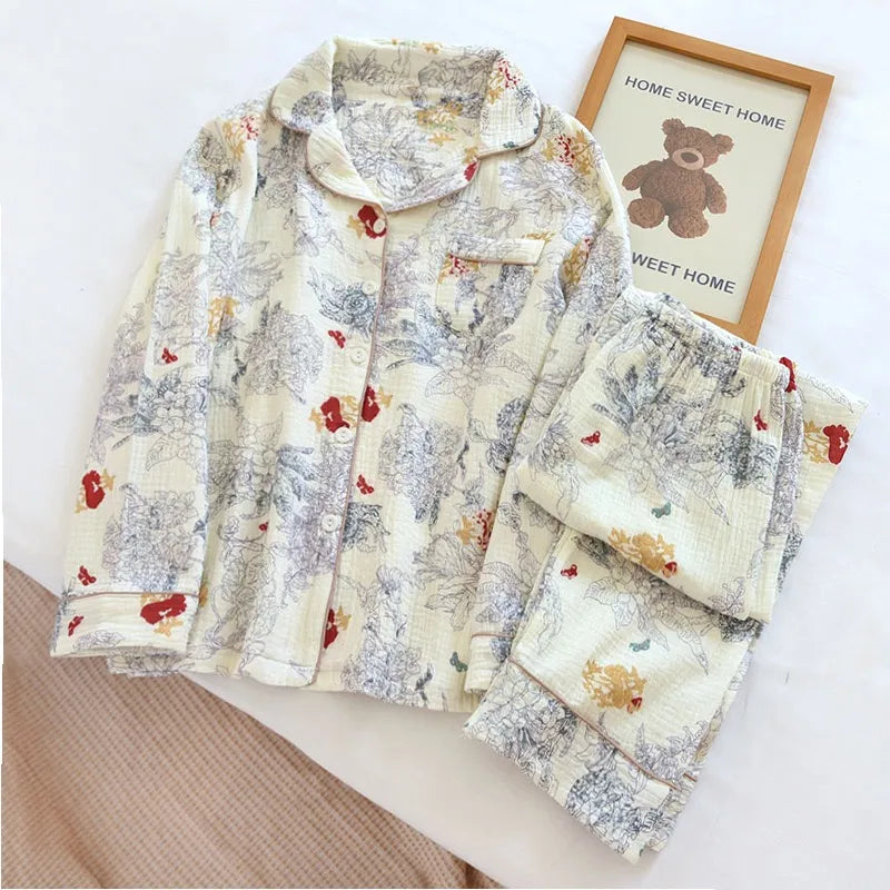 Oriental Print Cotton Pyjamas