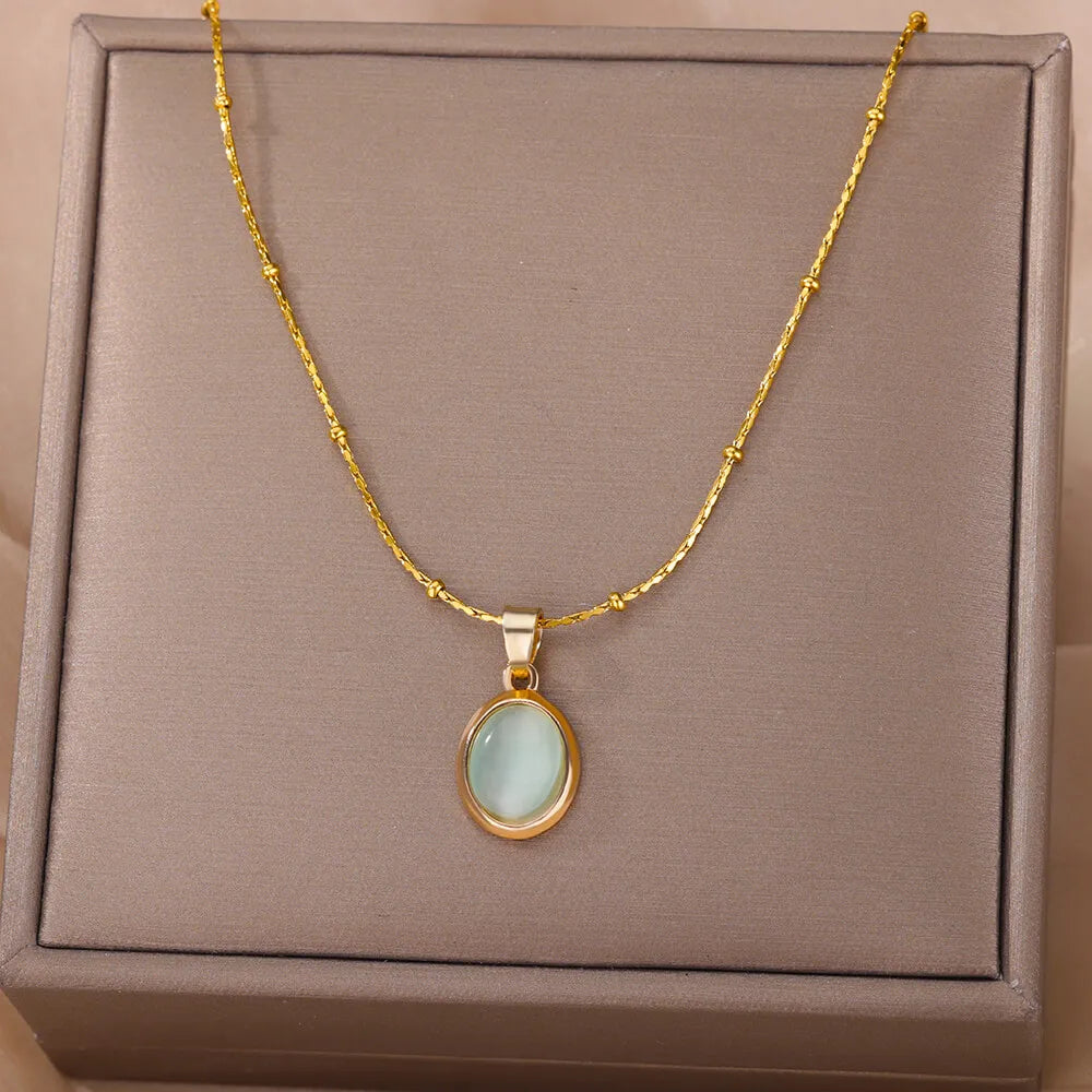 Aqua 18K Gold Pendant Necklace