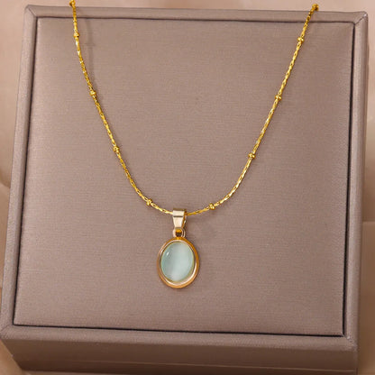 Aqua 18K Gold Pendant Necklace
