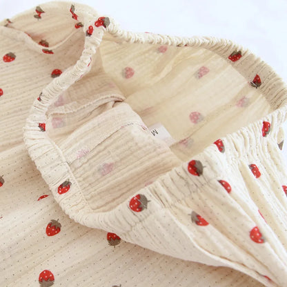 Strawberry Print Cotton Pjs