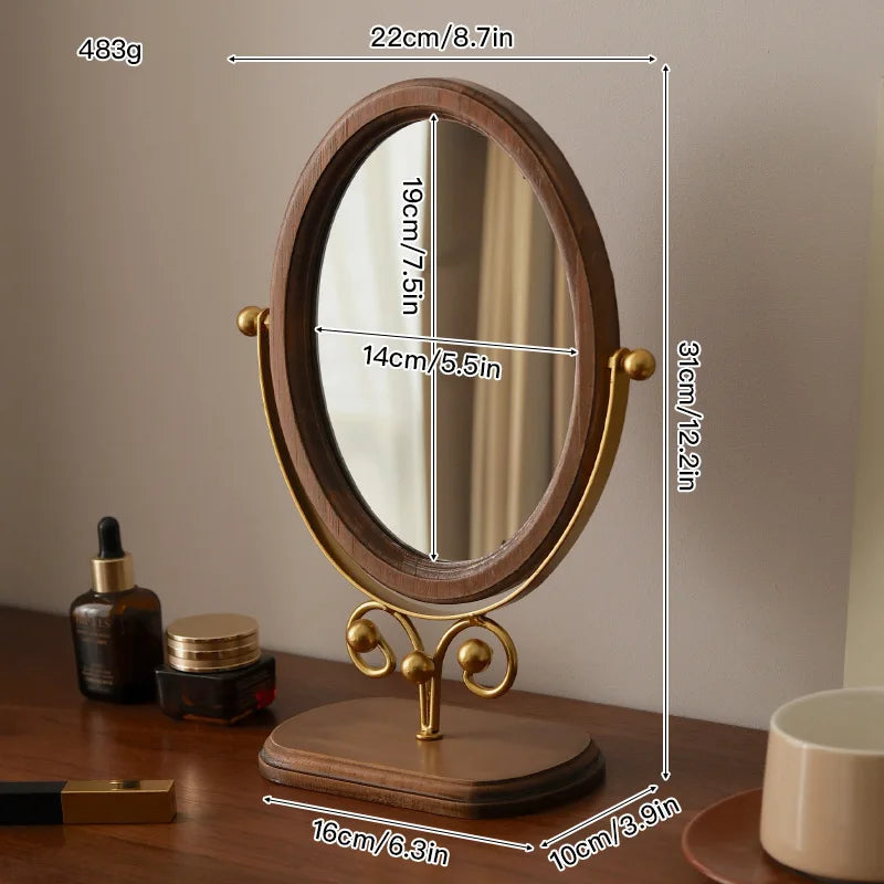 Gold Tuscan Wooden Vanity Mirror Creative Femininity