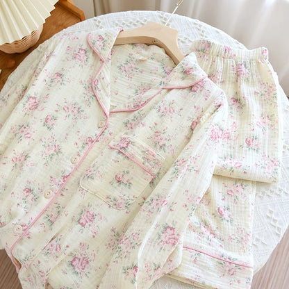 Floral Long Sleeve Cotton Pyjamas