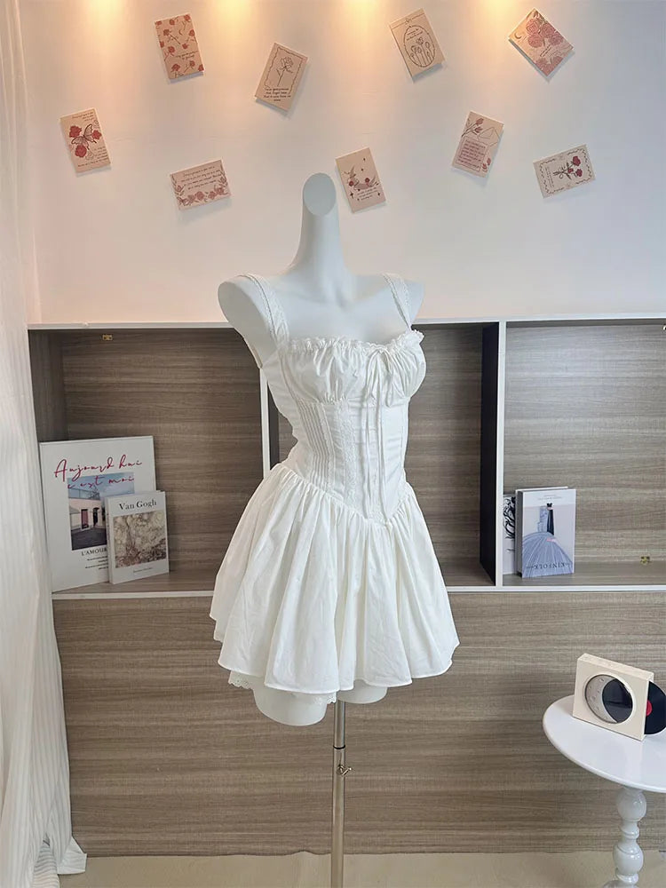 White Corset Milkmaid Dress