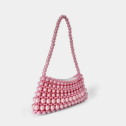 Pearlescent Beaded Shoulder Handbag