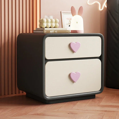 Pink Heart Bedside Table Creative Femininity