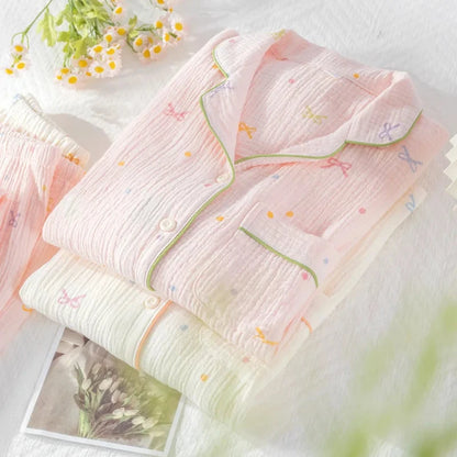 Cotton Crepe Coquette Bow Pjs