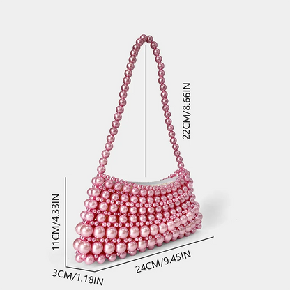 Pearlescent Beaded Shoulder Handbag