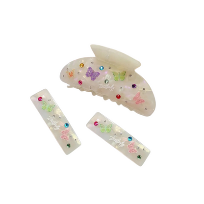 Butterfly Rhinestone Hair Claw Clip
