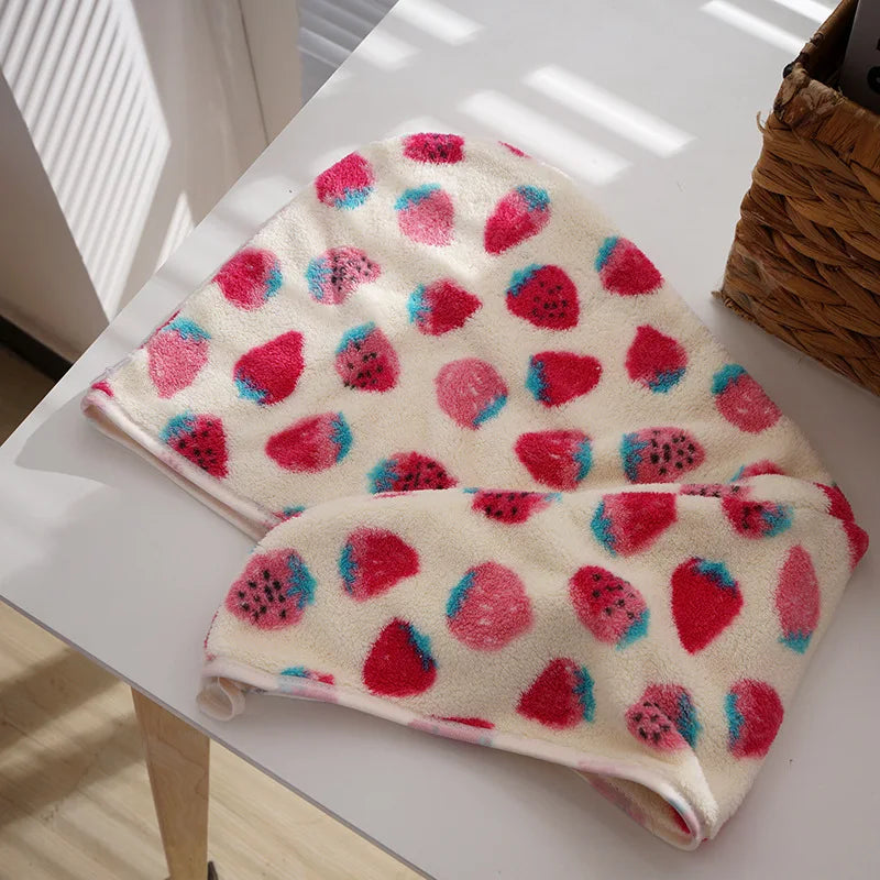 Cotton Strawberry Print Towel Set