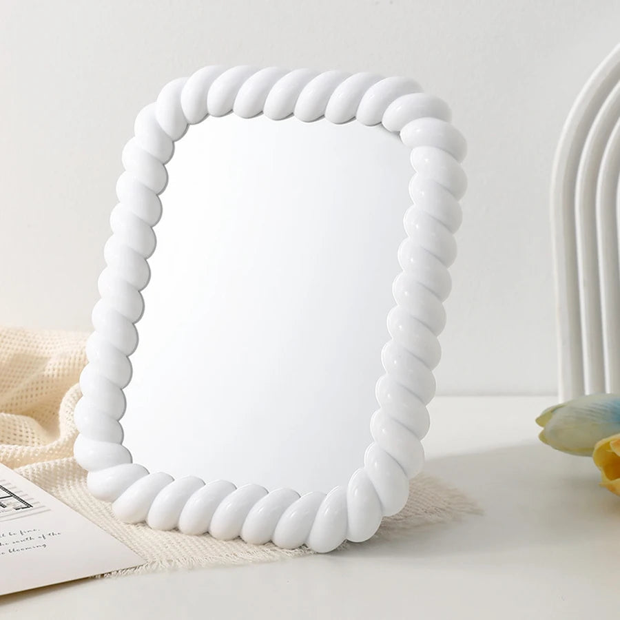 White rope style mirror for girls apartment 