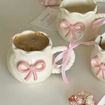 coquette mug with pink bows