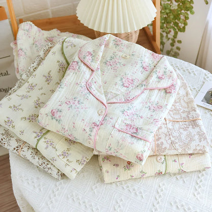 cotton floral pink pjs 