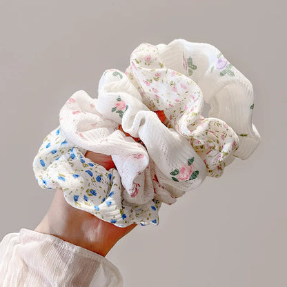 cotton floral scrunchies 