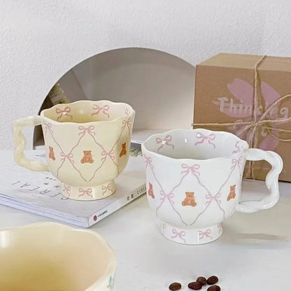 cute teddybear and bow mug 