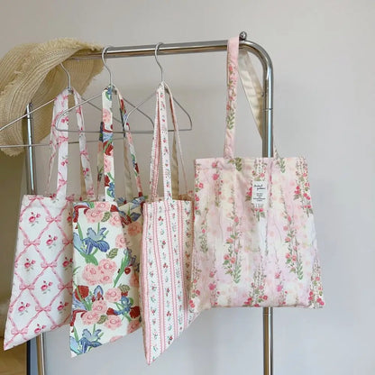 floral canvas tote bag 
