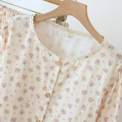 floral cotton lace pjs 