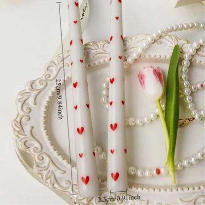 hand painted heart candle 