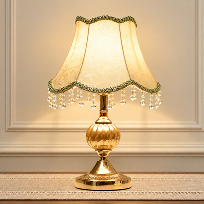 Vintage Floral Glass Tassel Lamp Creative Femininity