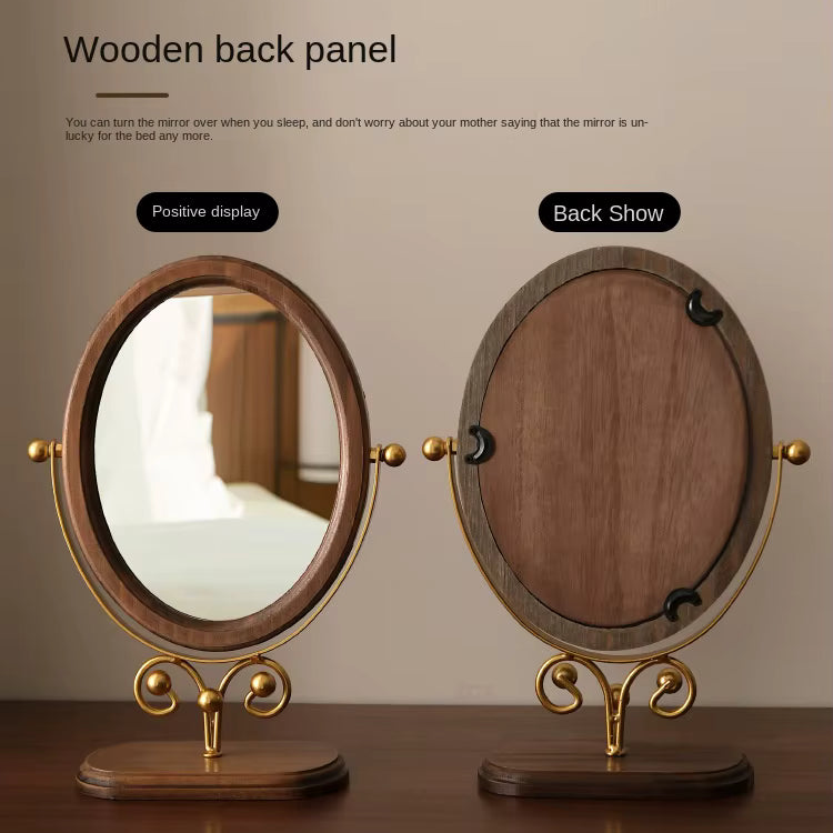 Gold Tuscan Wooden Vanity Mirror Creative Femininity