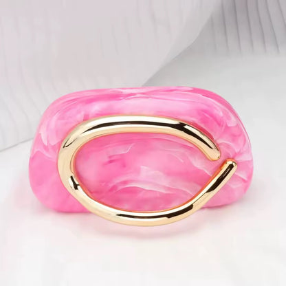 pink and gold marble clutch box bag 