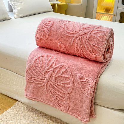 pink butterfly fleece throw 
