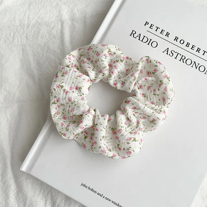 pink cotton hair scrunchie 